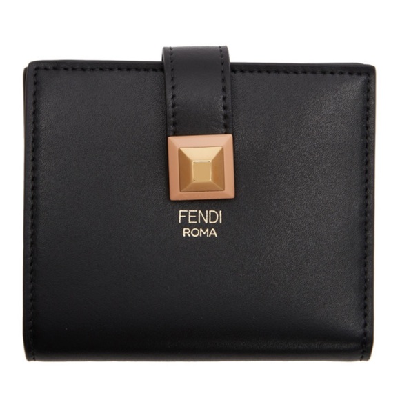 FENDI Small Black Single Stud Wallet - Picture 1 of 9